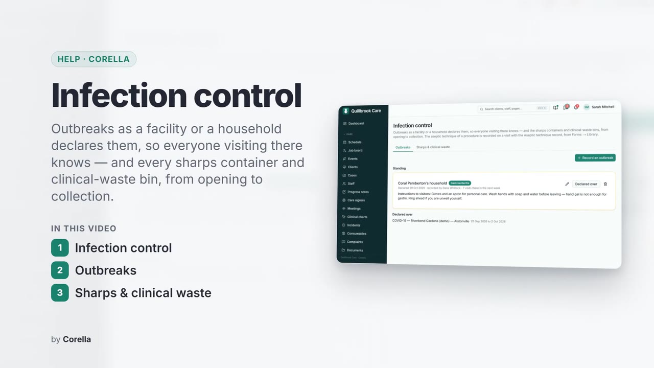 Infection control: the video's title card