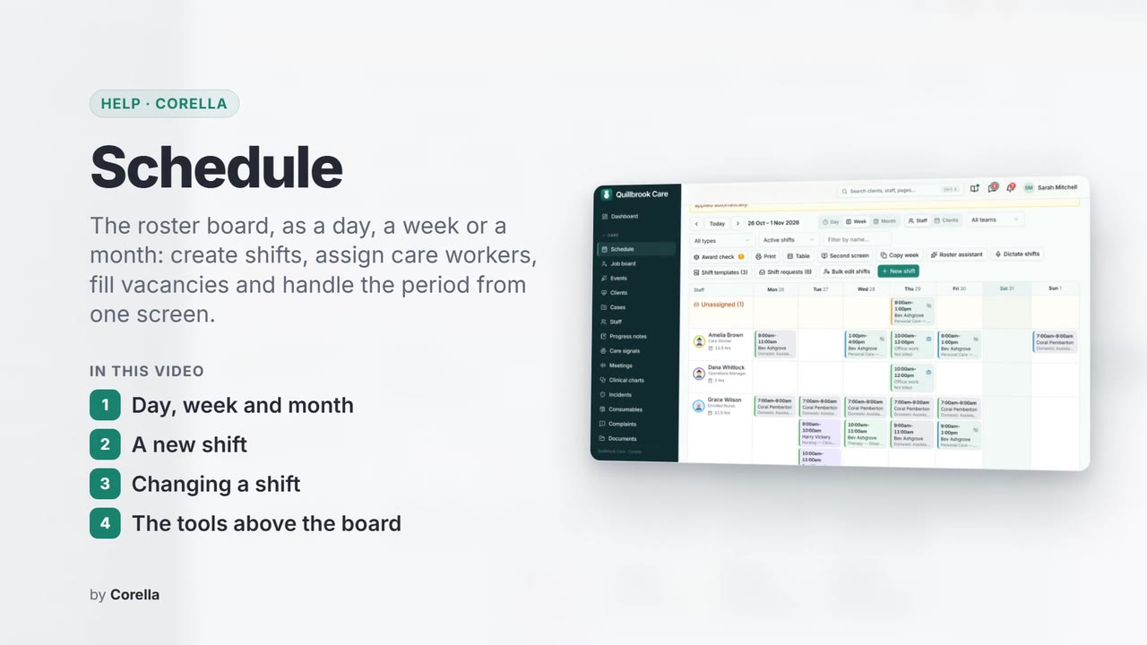 Schedule: the video's title card