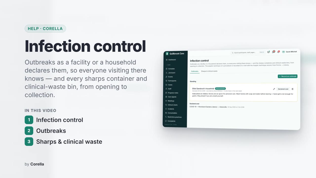 Infection control: the video's title card