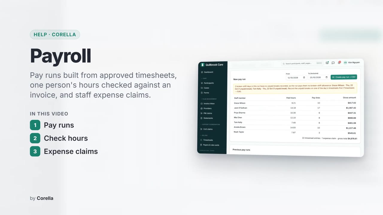 Payroll: the video's title card