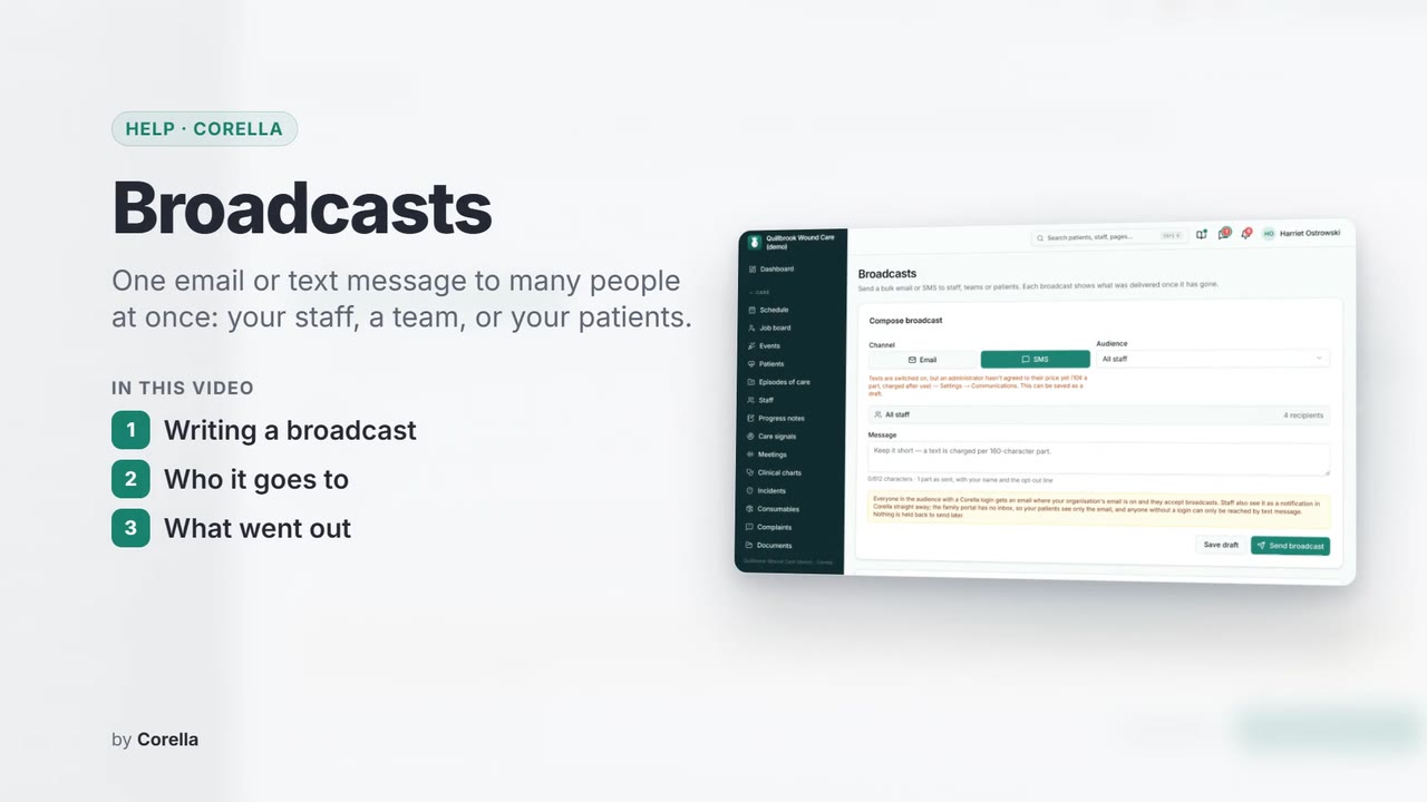 Broadcasts: the video's title card