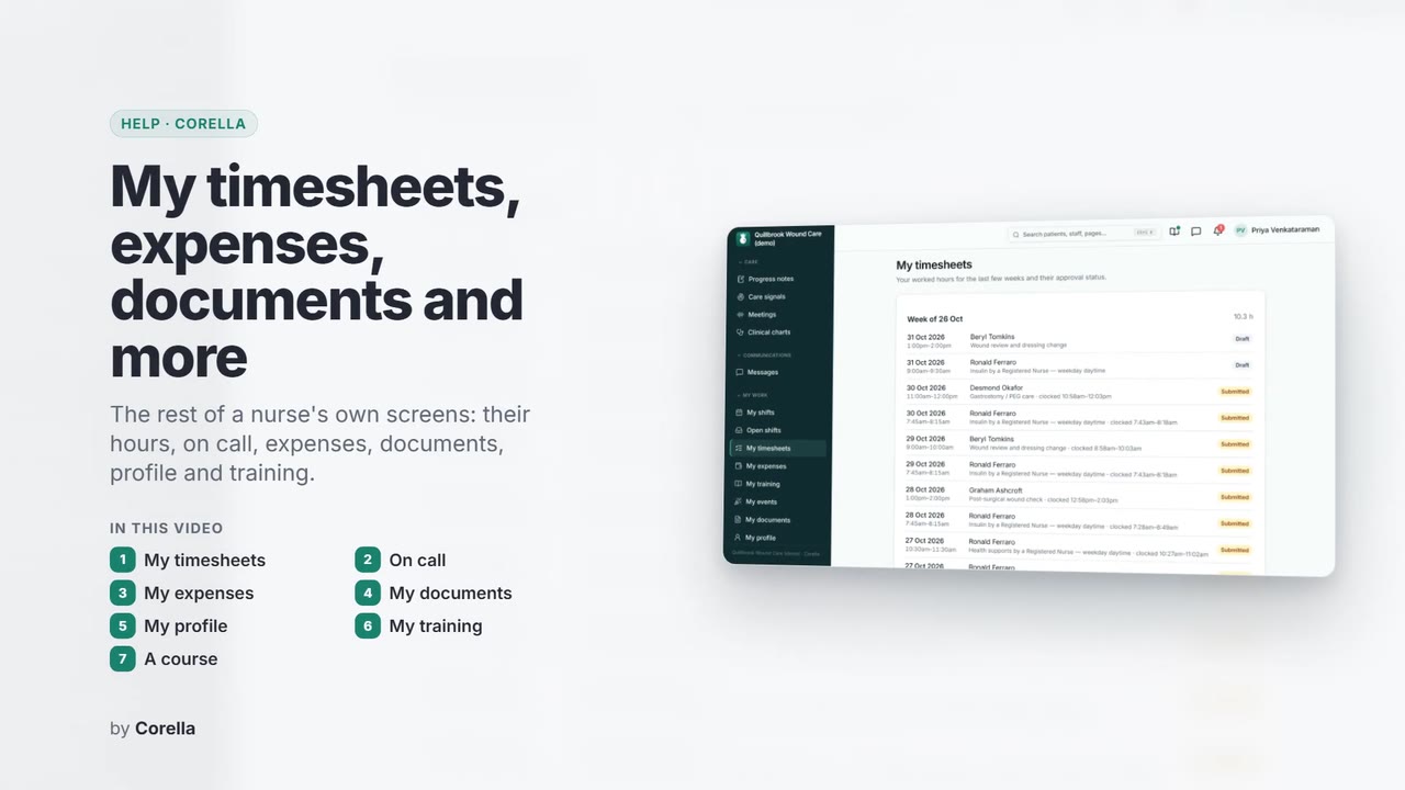 My timesheets, expenses, documents and more: the video's title card