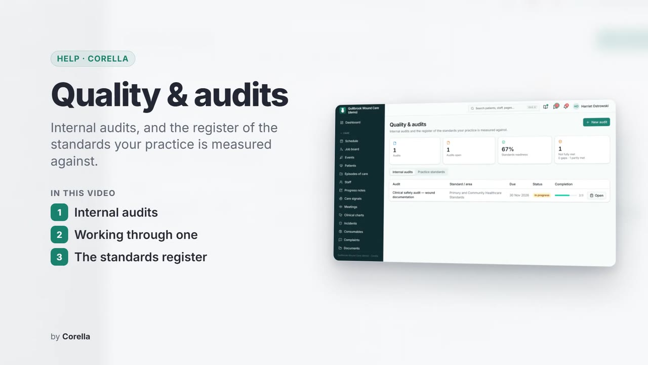 Quality & audits: the video's title card