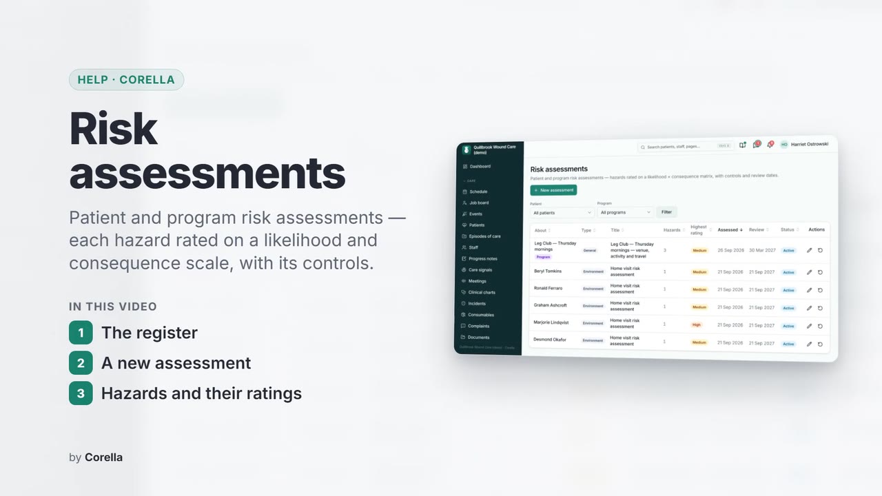 Risk assessments: the video's title card