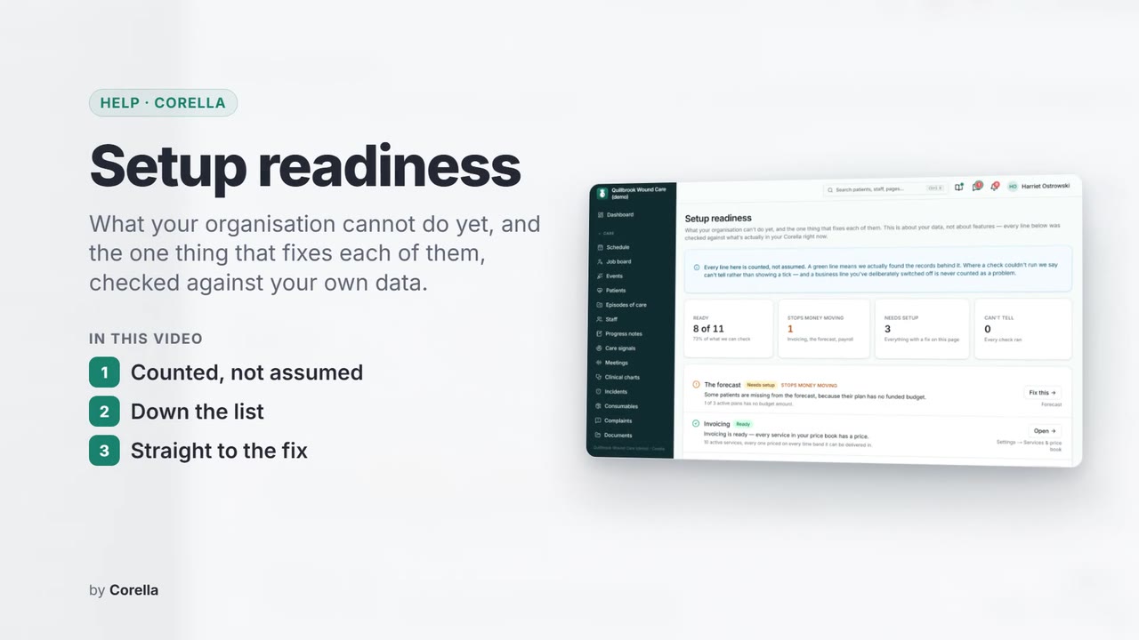 Setup readiness: the video's title card